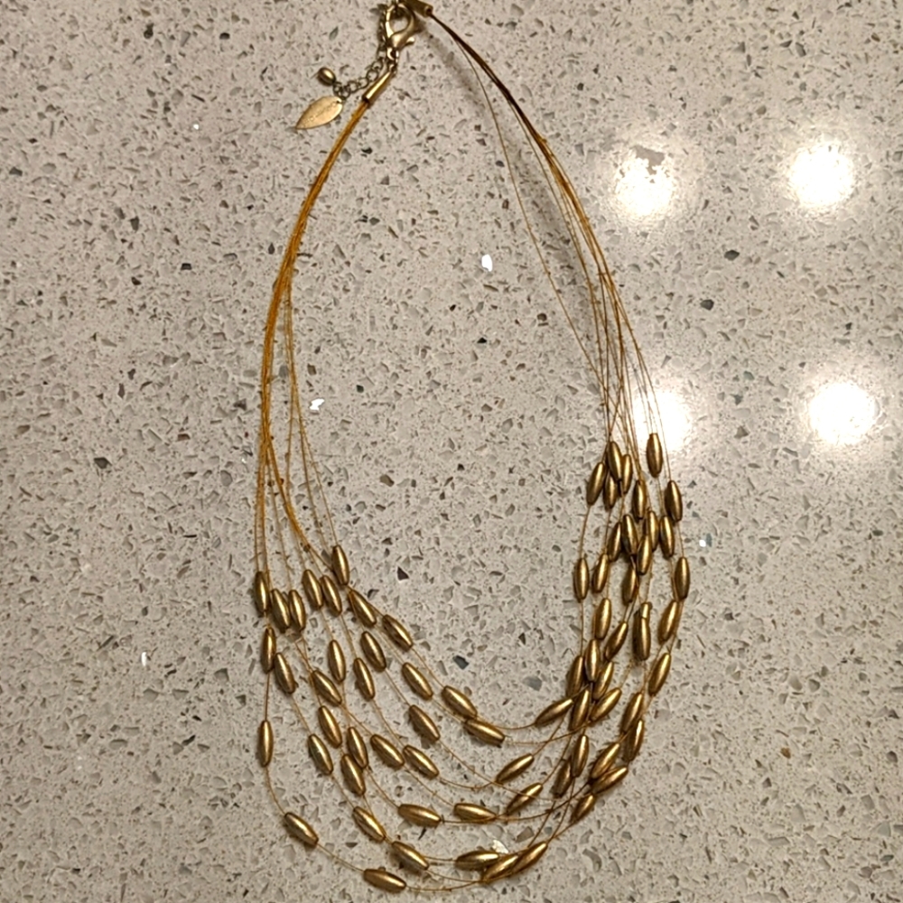 Coldwater Creek Gold Multi Strand Necklace